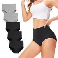 TUUHAW Underwear Women High Waist Knickers for Women Multipack of 5 Ladies Full Briefs Cotton Pants for Women