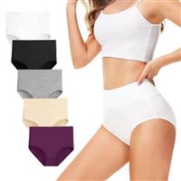 TUUHAW Underwear Women High Waist Knickers for Women Multipack of 5 Ladies Full Briefs Cotton Pants for Women
