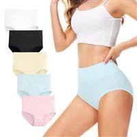 TUUHAW Underwear Women High Waist Knickers for Women Multipack of 5 Ladies Full Briefs Cotton Pants for Women