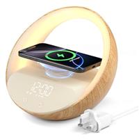 FUNFOR Alarm Clock with Wireless Charging, Speakers Bluetooth 5.3, 15W Wireless Charger Bedside Alarms Clocks, Sunrise Simulation Wake Up Night Light, Alarms Clocks for Kid's Bedroom Heavy Sleepers