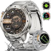LIGE Smart Watch for Men GPS with 5ATM Waterproof, 500mAh Large Battery Military Smartwatch with Compass/Barometer/Altitude, 1,43" AMOLED Mens Fitness Watch Bluetooth Call for Android iOS