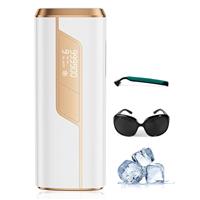 Painless Ice-Cooling IPL Hair Removal Device, Laser Hair Removal Device with 9 Energy Levels, 2 Flash Modes, 600NM Red Light, IPL Laser Hair Remover for Women Men, Facial Bikini Leg Arm Body