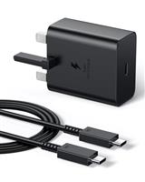 Samsung Fast Charger, 25W USB C Super Fast Charger for Samsung Galaxy S24 Ultra/S24/S23 Ultra/S23+/S22/S22 Ultra/S22+/Note 10/20/S20/S21/S7/S8, PPS Fsat Charger Plug with 2M Type-C Charger Cable
