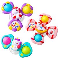 Pourbibi Spinners for Babies - Suction Cup Baby Spinner Toys with Rotating Crystal Bell Unicorn Bath Toys with Silicone Bubbles Baby Travel Toys for Babies High Chair Tray Table Gift for 1+ Years