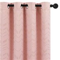 Deconovo Blackout Curtains Gold Zigzag Lines Pattern Curtains