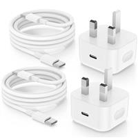 1Pack 2Pack Charger Plug and Cable, 20W Original USB C Charger Plug with 2M Type C to C Fast Charging Cable Lead for iPhone 16 Pro/16 Pro Max/15 Pro/15 Plus/iPad Pro Air