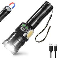 Sanario Torches LED Super Bright, 500000 Lumens Rechargeable Torch, 9 Lighting Modes & COB Side Light, Magnetic Waterproof Powerful Torch for Dog Walking Hiking Camping Emergency