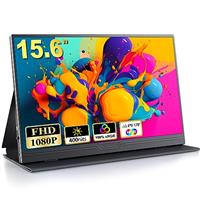 COOLHOOD Portable Monitor, 15.6 inch 1080P FHD IPS Second External Monitor with USB-C Mini HDMI Port, Second Screen Compatible with PC, Laptop, MacBook, Gaming Device