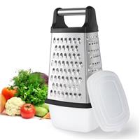YC Kitchen Cheese Grater, Box Grater for Cheese Stainless Steel Vegetable Slicer Food Shredder 4-Sided Graters for Kitchen