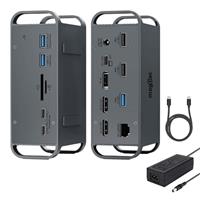 i-magBac USB C Docking Station Dual Monitor,16 in 1 Laptop Docking Station 2 HDMI with Power Supply, 4K/60Hz Displayport, 8 USB Port, Ethernet for Dell/Hp/Lenovo Full Functional Type c Windows laptops