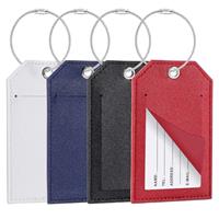 Blendura 4 PU Luggage Tags with Personal Information Card, Suitcase and Travel Bag Tags