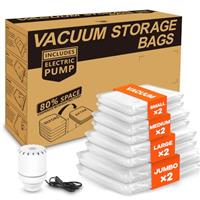 Vacuum Storage Bags with Electric Air Pump,Vacuum Bags for Clothes, Storage Bags, Blanket,Pillows, Comforters,Travel, Moving