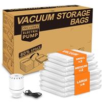 Vacuum Storage Bags with Electric Air Pump,Vacuum Bags for Clothes, Storage Bags, Blanket,Pillows, Comforters,Travel, Moving