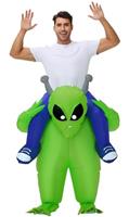 Anroong Inflatable Alien Costume Adult Kids Halloween Blow Up Ride on Alien Costumes for Men Boys Cosplay Party Fancy Dress