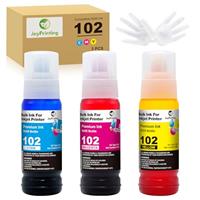 JoyPrinting 102 Ink Replacement for Epson 102 Ink Bottle Compatible with Epson EcoTank ET-2700 ET-2750 ET-2751 ET-2756 ET-2850 ET-2851 ET-2856 ET-3700 ET-3750 ET-3850 ET-4750 ET-4850 ET-4856 ET-15000