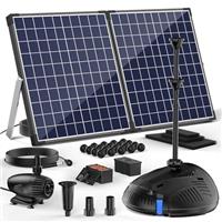Biling Solar Powered Pond Filter Kit Biological Solar Pond Filtration System Best Clean Water Solution for Garden Water Feature Waterfall,with Nozzles Adjustable Valve and Nozzles