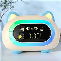 Gro Clock, Ok to Wake Clock with Night Light Auto Off Timer Dual Alarm Sleep Training, Cat Kids Alarm with Ear Light Stay in Bed for Kids and Toddlers