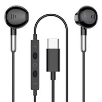 USB-C Wired Earphones with Mic & Volume Control,Hi-Fi Stereo Noise Reducing In-Ear Type-C Headphones for i-Phone 16 15 Pro Max Plus, S-amsung Galaxy S24/S23/S22/S21 FE,i-Pad Pro,h-uawei,Pixel - Black