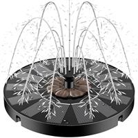 Yzert Solar Water Fountain, Solar Fountain for Bird Bath 2025 Upgrade Glass Panel, Solar Powered Water Feature Floating Solar Power Fountain with 8 Nozzle & 4 Fixer for Garden