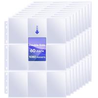 9 Pocket Sheet Protectors,Double Sided Card Sleeves Page Protectors for 3 Ring Binder, Baseball Card Binder,Fit for MTG, TCG, Baseball Standard Cards