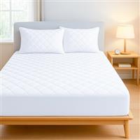 Acrali Home Quilted Mattress Protector Double Bed 3 Layer UltraSoft Filling with Extra Deep Fitted Skirt - Shrink Resistant, Machine Washable, Antiallergic & Breathable Mattress Cover