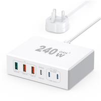 DeBangsi 5 Port USB C Plug 50W Fast Charger Plug UK multi usb charger
