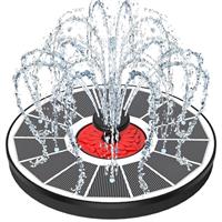 SZMP Solar Fountain 2025 Upgrade, 3.5W Solar Powered Bird Bath Fountains with Flower, Outdoor Water Feature Solar Fountain Pump with 7-in-1 Nozzles, 4 Fixed Pipes for Humingbirds, Garden, Pool, Pond