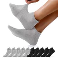 TUUHAW Trainer Socks 10 Pairs Anti Blister Ankle Socks Made of Breathable Cotton for Sports for Men Women