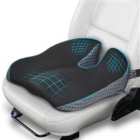 Ajiteogy Car Seat Cushion, Memory Foam Car Wedge Seat Cushion for Driving, Height Booster & Posture Support, 4D Mesh Seat Pad with Adjustable Straps - Universal Fit for Office/Vehicle