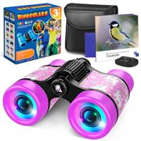 Dromlag Unicorn Kids Binoculars, 4x30, Foldable, Educational Learning, Outdoor Garden Toys for Bird Watching Hiking Camping, Girls Toys for 3-9 Year Old, Unicorn Gifts for Girls Birthday Presents
