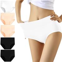 YouShow Women's Knickers High Waist Cotton Underwear for Women Ladies Full Briefs Pant Multiple Colors and Sizes 5 Pack