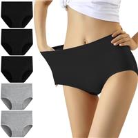 YouShow Women's Knickers High Waist Cotton Underwear for Women Ladies Full Briefs Pant Multiple Colors and Sizes 5 Pack