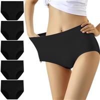 YouShow Women's Knickers High Waist Cotton Underwear for Women Ladies Full Briefs Pant Multiple Colors and Sizes 5 Pack