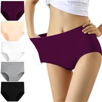 YouShow Women's Knickers High Waist Cotton Underwear for Women Ladies Full Briefs Pant Multiple Colors and Sizes 5 Pack