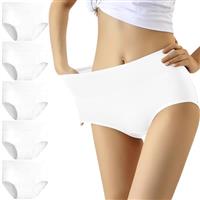 YouShow Women's Knickers High Waist Cotton Underwear for Women Ladies Full Briefs Pant Multiple Colors and Sizes 5 Pack