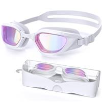 Zeligerstar Swimming Goggles, Goggles Swimming Adult with 3 Sizes Nose Bridges, Anti-Fog UV Protection No Leaking Adjustable Swim Goggles for Men Women Junior