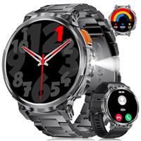 LIGE Smart Watch for Men Answer/Make Calls,1.85"HD Large Display Fitness Tracker with Flashlights,730mAh Smartwatch wtih Heart Rate Sleep Monitor IP68 Waterproof 120+Sport Modes for Android iOS