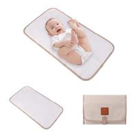 QILUCKY Portable Baby Changing Mat, Foldable Travel Nappy Changing Mat, Lightweight, Wipeable, Skin-Friendly Fabric, Suitable for Home and Outdoor Use