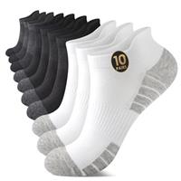 TUUHAW Trainer Socks 10 Pairs Cotton Ankle Socks Anti Blister Breathable for Running Sports for Men Women