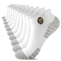 TUUHAW Trainer Socks 10 Pairs Cotton Ankle Socks Anti Blister Breathable for Running Sports for Men Women