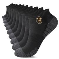 TUUHAW Trainer Socks 10 Pairs Cotton Ankle Socks Anti Blister Breathable for Running Sports for Men Women