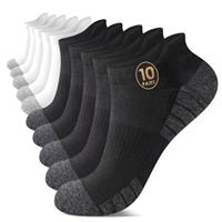 TUUHAW Trainer Socks 10 Pairs Cotton Ankle Socks Anti Blister Breathable for Running Sports for Men Women