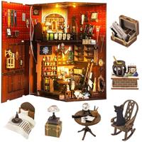 Book nook kits for adults Dollhouse kit Miniature Wooden Doll House, 3D puzzle with Furniture and LED Light