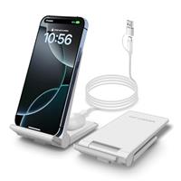 VNBBT 2 in 1 Wireless Charger,[New Update] 25W Foldable Wireless Charging Station for iPhone 16/16 Pro/15/14/13/12/11/8/Airpods,Dual 15W Fast Dual induction charge Stand For Samsung Galaxy/Buds3