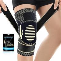 Copper Knee Support for Men/Women with Strap, Adjustable Knee Compression Sleeve, Knee Brace Support for Arthritis, ACL, MCL, Meniscus Tear, Knee Pain Relief, Running, Sports