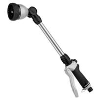 RESTMO 48cm Watering Lance, Long Metal Spray Lance | 180 Adjustable Ratcheting Head | 7 Spray Patterns Extension Hose Wand, Perfect Garden Sprayer Gun to Water Hanging Baskets, Shrubs
