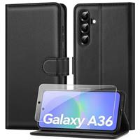 ivencase Compatible with Samsung Galaxy Case with 1 HD Screen Protector, PU Leather Flip Wallet Case with Card Slots Stand [RFID Blocking] Magnetic Closure Cover