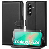ivencase Compatible with Samsung Galaxy Case with 1 HD Screen Protector, PU Leather Flip Wallet Case with Card Slots Stand [RFID Blocking] Magnetic Closure Cover