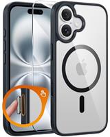 FNTCASE for iPhone 16 Case: Clear Magnetic Military Grade Drop Protection Anti Yellowing Slim Case - Rugged Shockproof Protective Transparent Cell Phone Cover