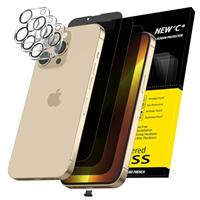 NEW'C 3x for iPhone 15 Plus Screen Protector (6.7 inches)+ 3x Camera Lens Protector, Sensor Protection, Case Friendly Tempered Glass Film + Dust Plug- Easy installation tool include